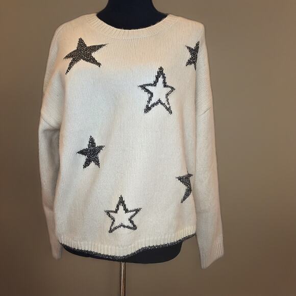 NWT Calligraphie for Anthropologie Shimmer Stars Sweater.